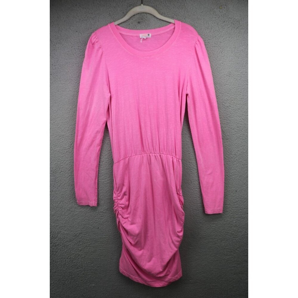 Sundry Anthropologie Long Sleeve Ruched Sides Midi Dress-Size 3-Soft-Preppy